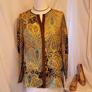 Lafayette 148 Silk Chic Sophisticated Anamal Print